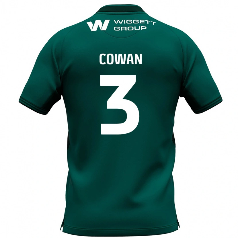 Danxen Mænd Leanne Cowan #3 Grøn Udebane Spillertrøjer 2024/25 Trøje T-Shirt