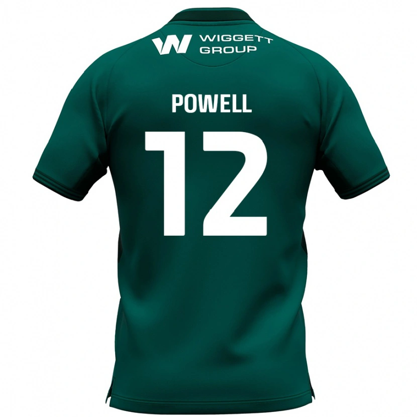 Danxen Mænd Beth Powell #12 Grøn Udebane Spillertrøjer 2024/25 Trøje T-Shirt