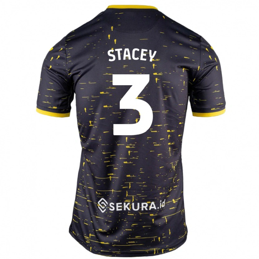 Danxen Mænd Jack Stacey #3 Sort Gul Udebane Spillertrøjer 2024/25 Trøje T-Shirt