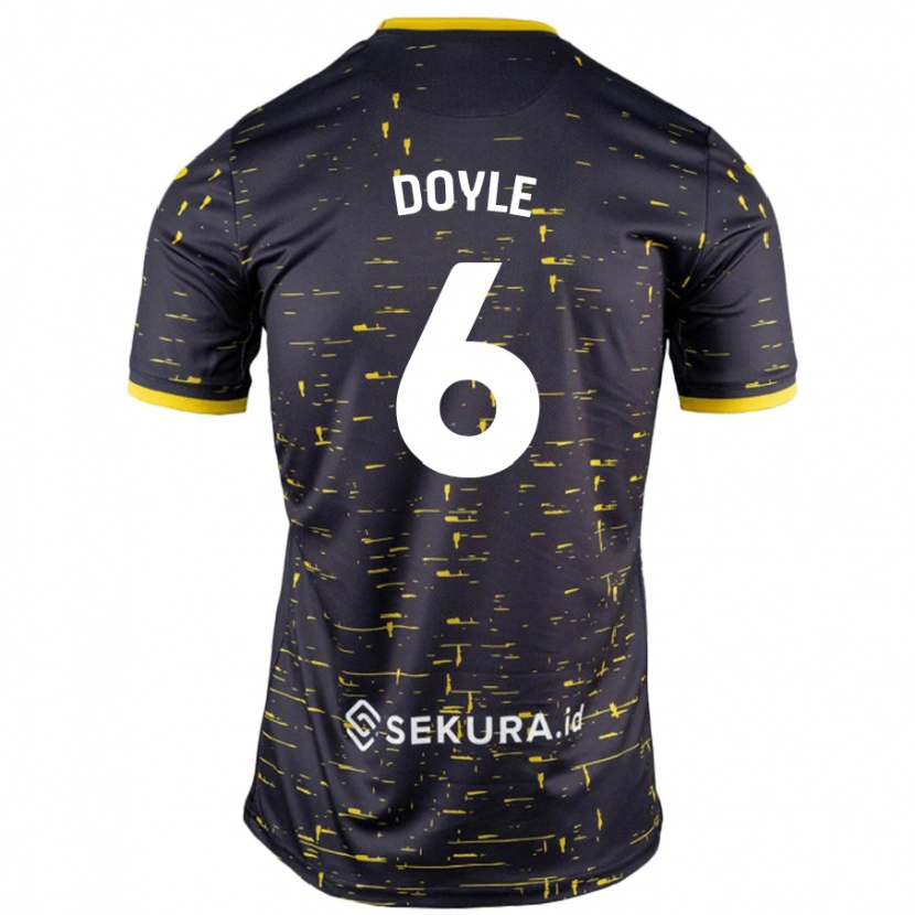 Danxen Mænd Callum Doyle #6 Sort Gul Udebane Spillertrøjer 2024/25 Trøje T-Shirt