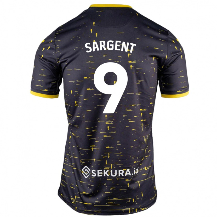 Danxen Mænd Josh Sargent #9 Sort Gul Udebane Spillertrøjer 2024/25 Trøje T-Shirt