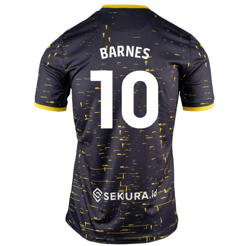Danxen Mænd Ashley Barnes #10 Sort Gul Udebane Spillertrøjer 2024/25 Trøje T-Shirt