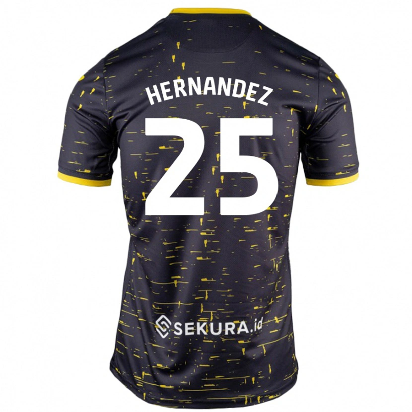 Danxen Mænd Onel Hernández #25 Sort Gul Udebane Spillertrøjer 2024/25 Trøje T-Shirt