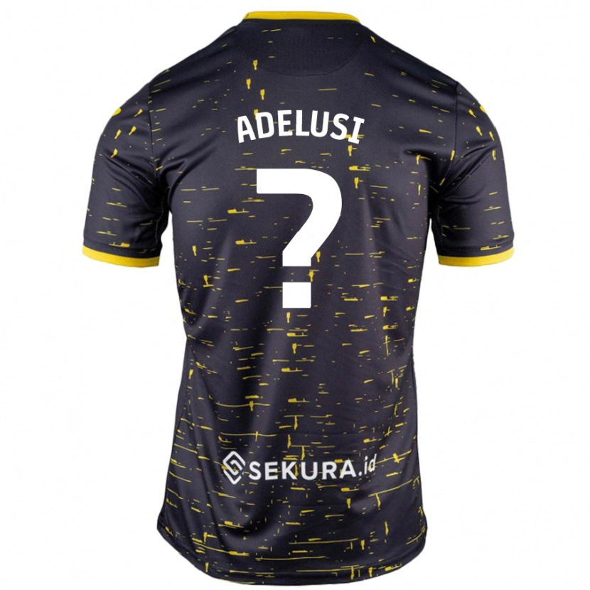 Danxen Mænd Theodore Adelusi #0 Sort Gul Udebane Spillertrøjer 2024/25 Trøje T-Shirt