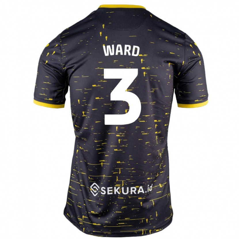 Danxen Mænd Summer Ward #3 Sort Gul Udebane Spillertrøjer 2024/25 Trøje T-Shirt