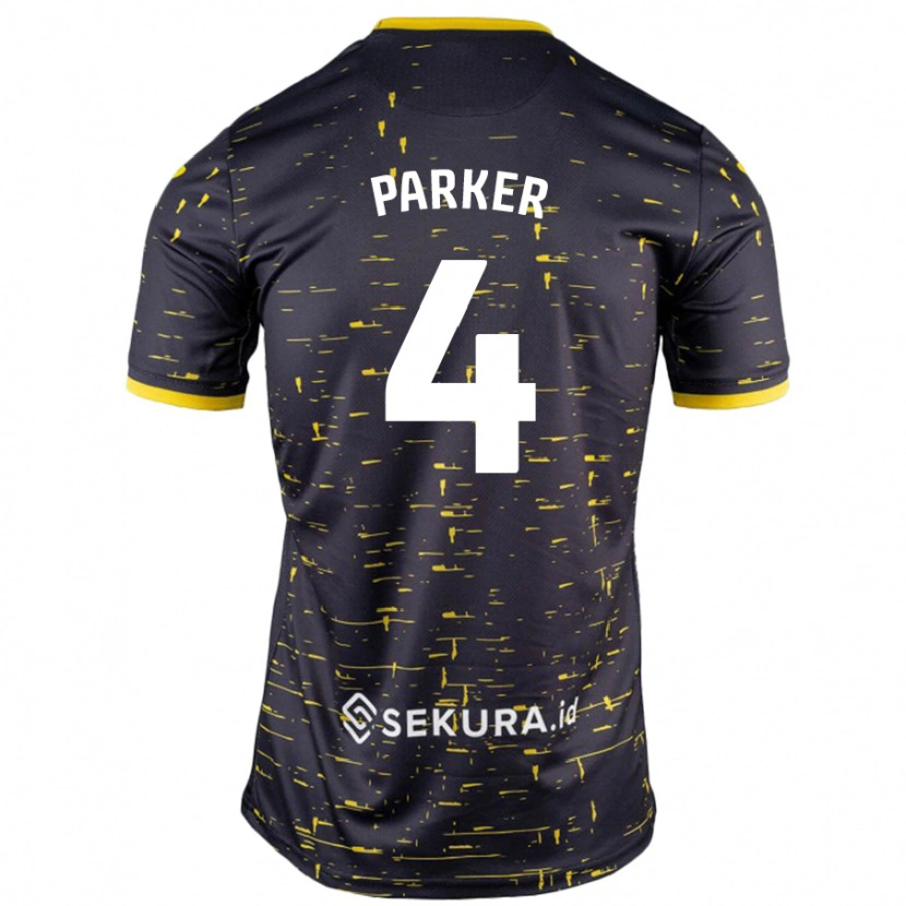 Danxen Mænd Alice Parker #4 Sort Gul Udebane Spillertrøjer 2024/25 Trøje T-Shirt
