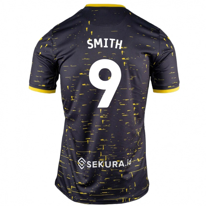 Danxen Mænd Ellie Smith #9 Sort Gul Udebane Spillertrøjer 2024/25 Trøje T-Shirt