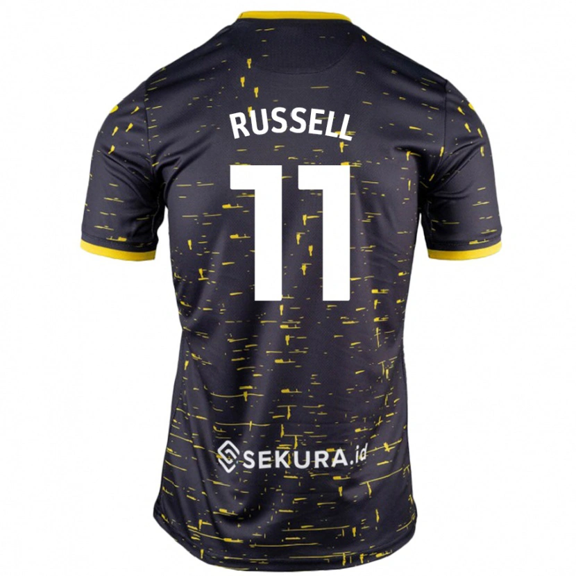 Danxen Mænd Rebecca Russell #11 Sort Gul Udebane Spillertrøjer 2024/25 Trøje T-Shirt