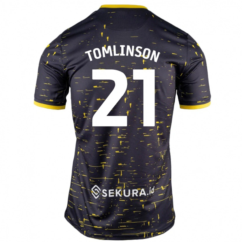 Danxen Mænd Lauren Tomlinson #21 Sort Gul Udebane Spillertrøjer 2024/25 Trøje T-Shirt