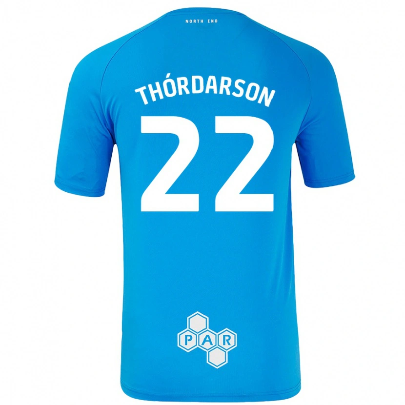 Danxen Mænd Stefán Teitur Thórdarson #22 Himmelblå Udebane Spillertrøjer 2024/25 Trøje T-Shirt