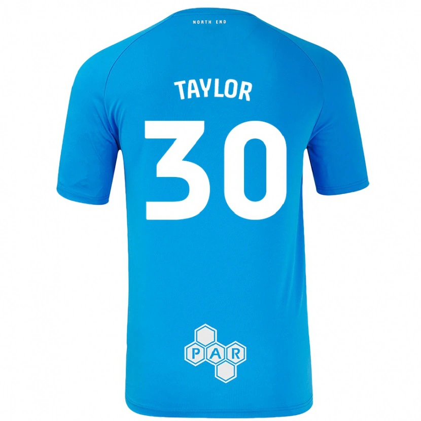 Danxen Mænd Kian Taylor #30 Himmelblå Udebane Spillertrøjer 2024/25 Trøje T-Shirt