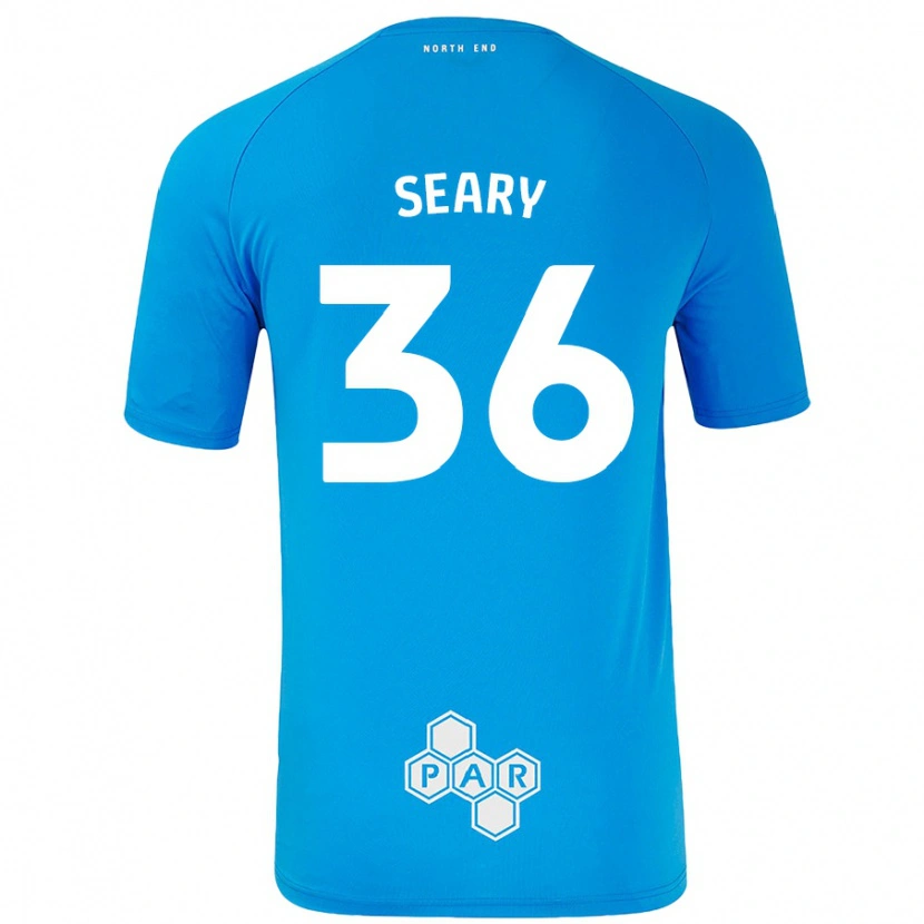 Danxen Mænd Josh Seary #36 Himmelblå Udebane Spillertrøjer 2024/25 Trøje T-Shirt