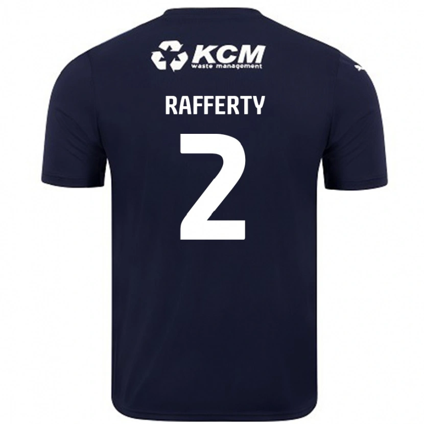 Danxen Mænd Joe Rafferty #2 Marineblå Udebane Spillertrøjer 2024/25 Trøje T-Shirt