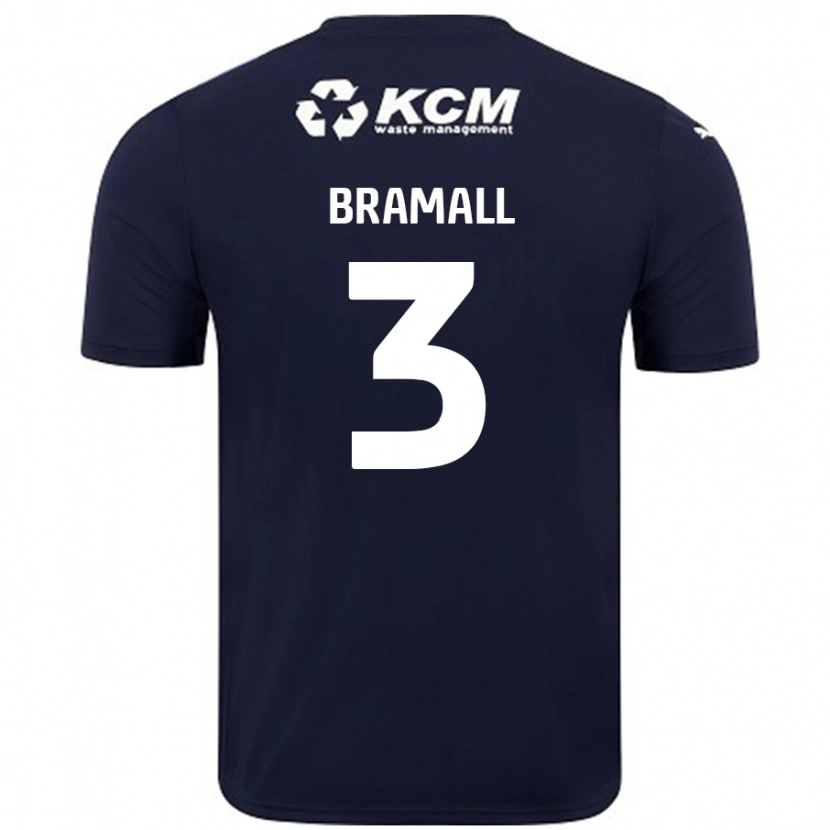 Danxen Mænd Cohen Bramall #3 Marineblå Udebane Spillertrøjer 2024/25 Trøje T-Shirt