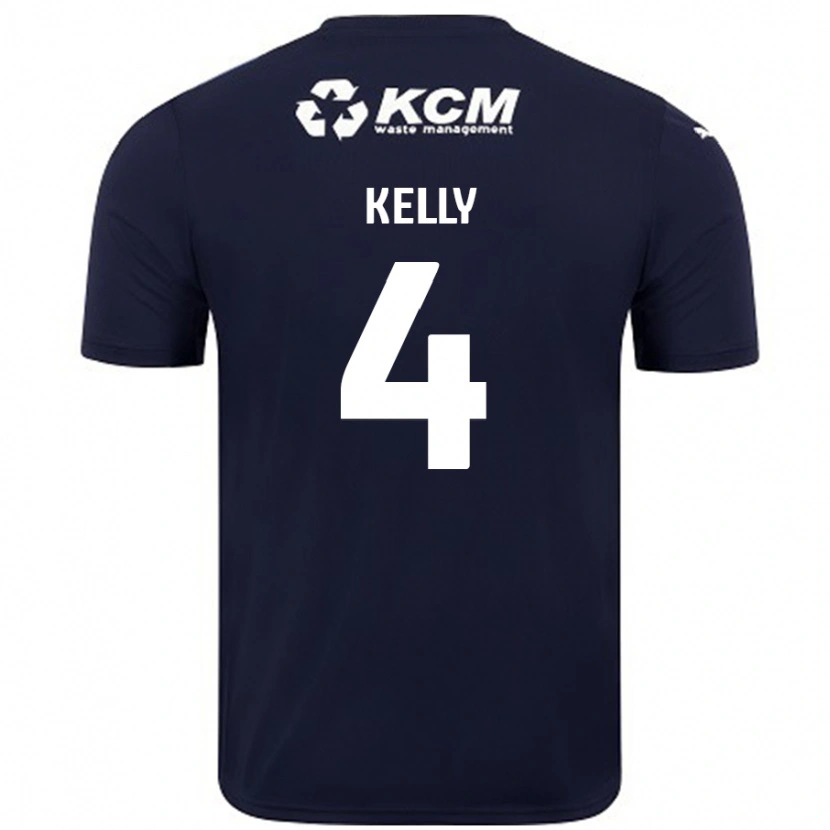 Danxen Mænd Liam Kelly #4 Marineblå Udebane Spillertrøjer 2024/25 Trøje T-Shirt