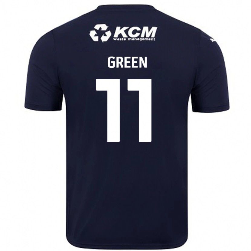 Danxen Mænd Andre Green #11 Marineblå Udebane Spillertrøjer 2024/25 Trøje T-Shirt