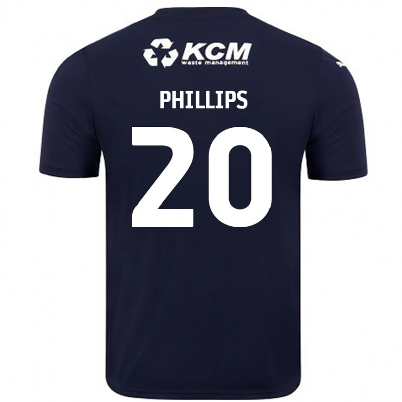 Danxen Mænd Dillon Phillips #20 Marineblå Udebane Spillertrøjer 2024/25 Trøje T-Shirt