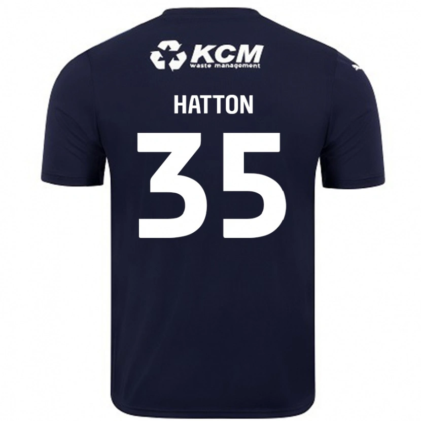 Danxen Mænd Ben Hatton #35 Marineblå Udebane Spillertrøjer 2024/25 Trøje T-Shirt