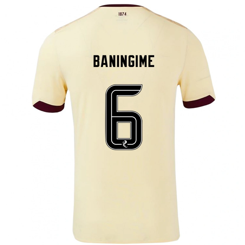 Danxen Mænd Beni Baningime #6 Creme Bourgogne Udebane Spillertrøjer 2024/25 Trøje T-Shirt
