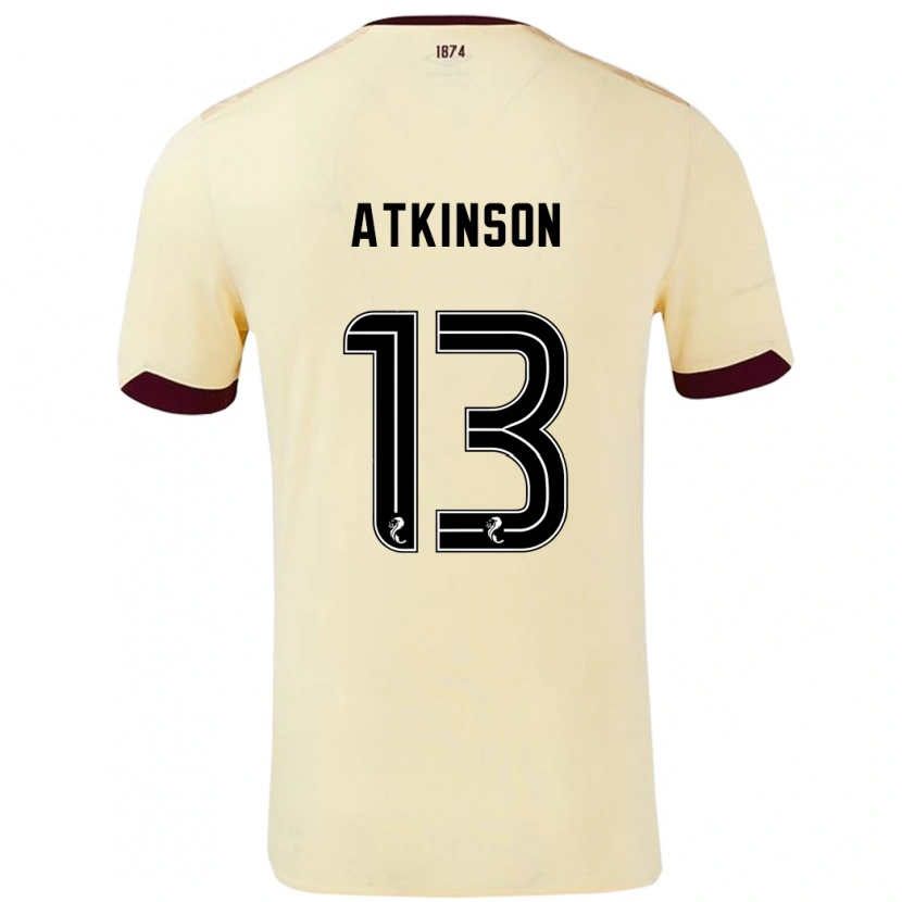 Danxen Mænd Nathaniel Atkinson #13 Creme Bourgogne Udebane Spillertrøjer 2024/25 Trøje T-Shirt