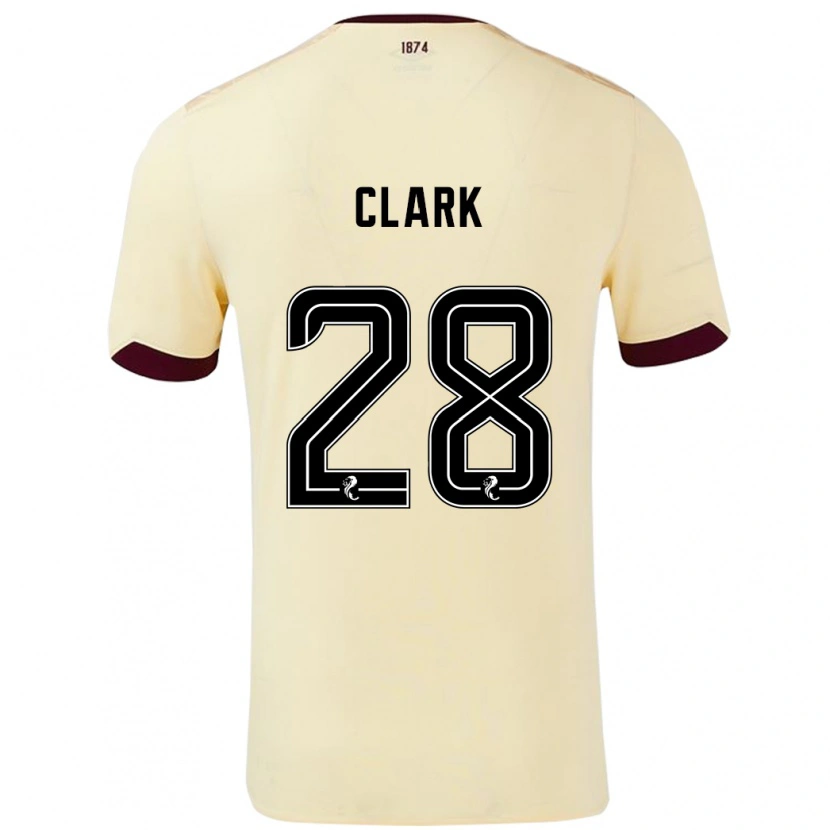 Danxen Mænd Zander Clark #28 Creme Bourgogne Udebane Spillertrøjer 2024/25 Trøje T-Shirt