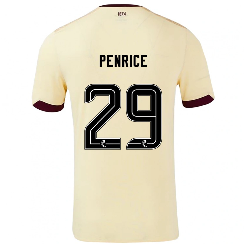 Danxen Mænd James Penrice #29 Creme Bourgogne Udebane Spillertrøjer 2024/25 Trøje T-Shirt