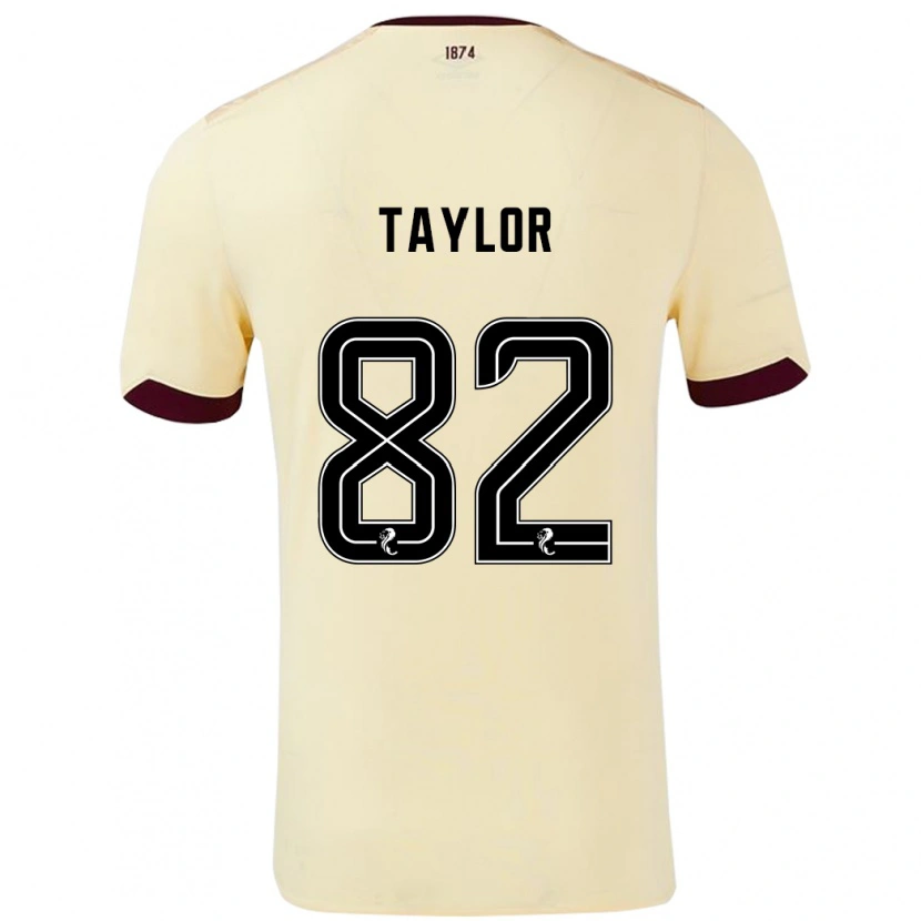 Danxen Mænd Gerald Taylor #82 Creme Bourgogne Udebane Spillertrøjer 2024/25 Trøje T-Shirt