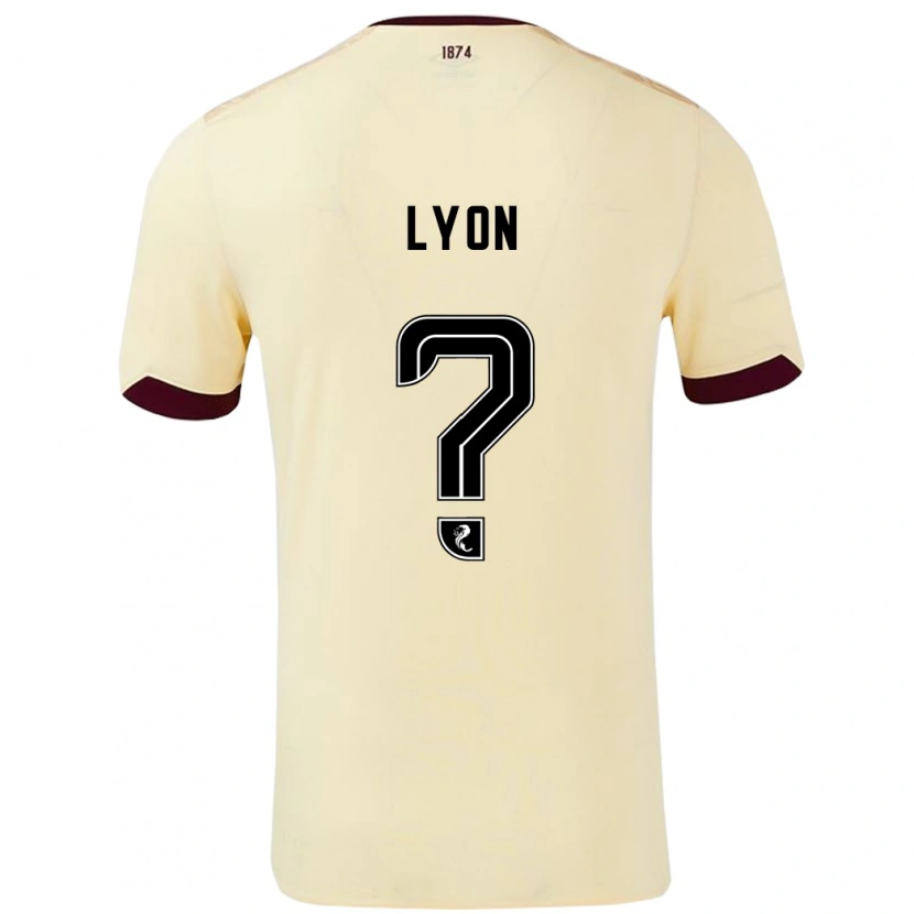 Danxen Mænd Jack Lyon #0 Creme Bourgogne Udebane Spillertrøjer 2024/25 Trøje T-Shirt