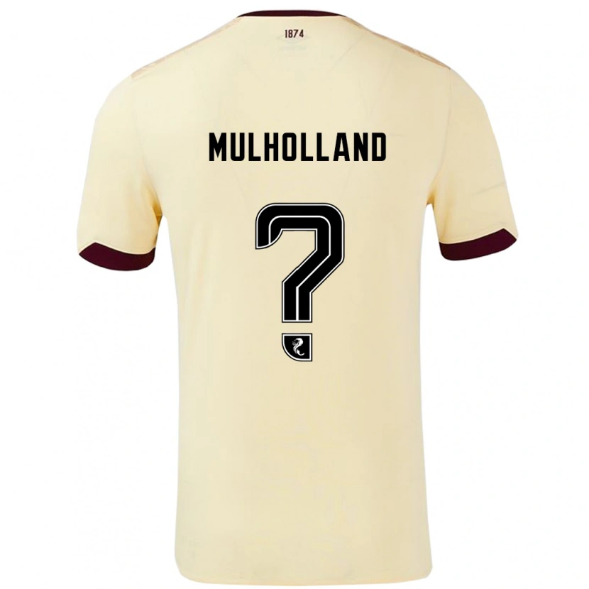 Danxen Mænd James Mulholland #0 Creme Bourgogne Udebane Spillertrøjer 2024/25 Trøje T-Shirt