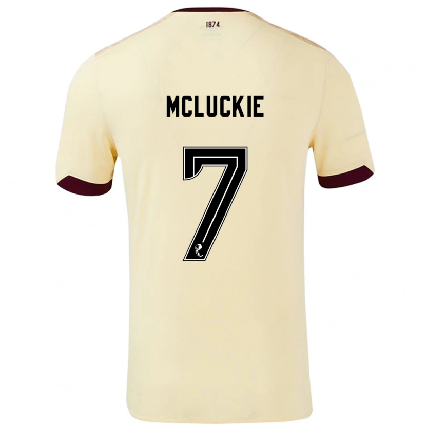 Danxen Mænd Bobby Mcluckie #7 Creme Bourgogne Udebane Spillertrøjer 2024/25 Trøje T-Shirt