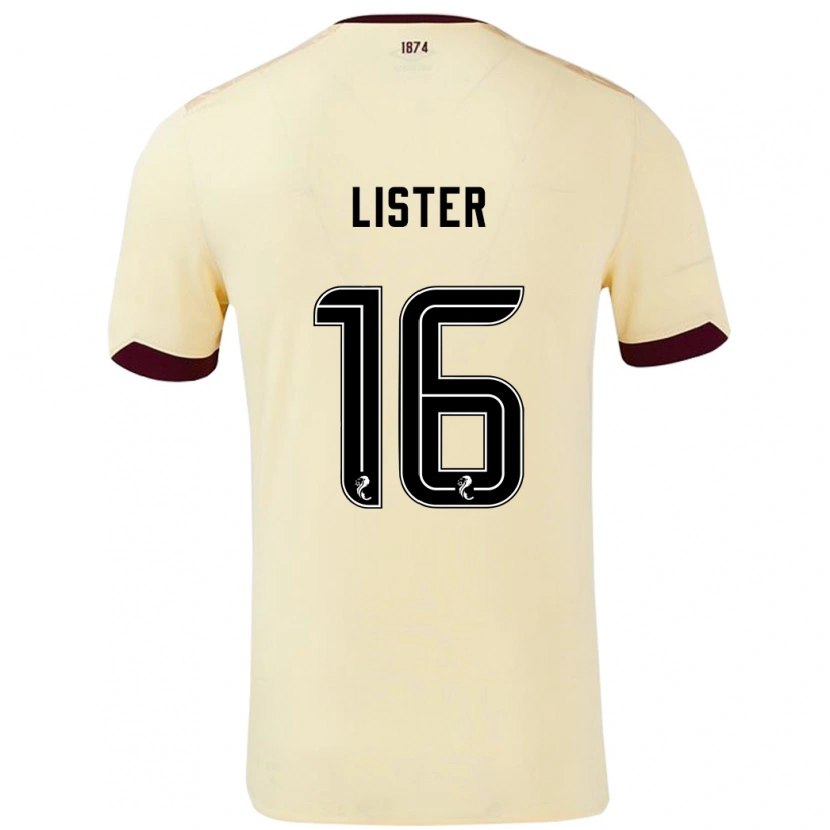 Danxen Mænd Henry Lister #16 Creme Bourgogne Udebane Spillertrøjer 2024/25 Trøje T-Shirt