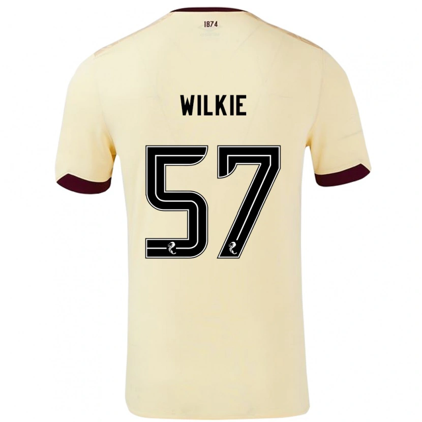 Danxen Mænd Coupar Wilkie #57 Creme Bourgogne Udebane Spillertrøjer 2024/25 Trøje T-Shirt