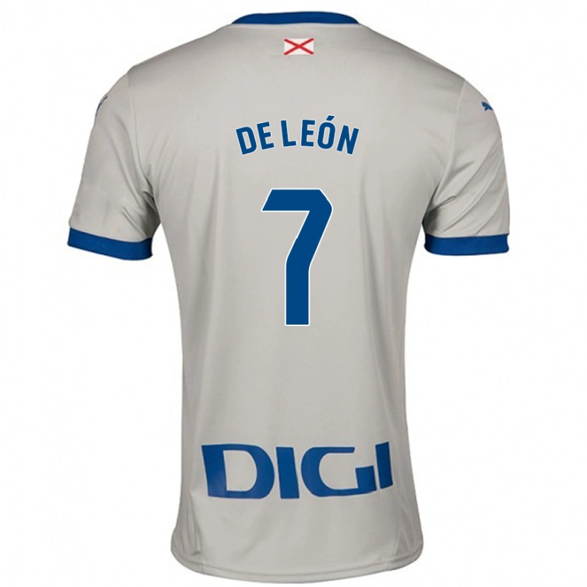 Danxen Mænd José De León #7 Lysegrå Udebane Spillertrøjer 2024/25 Trøje T-Shirt