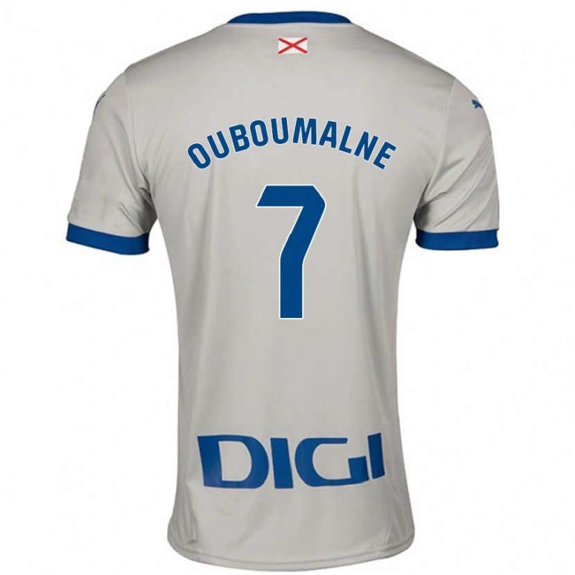 Danxen Mænd Ibra Ouboumalne #7 Lysegrå Udebane Spillertrøjer 2024/25 Trøje T-Shirt