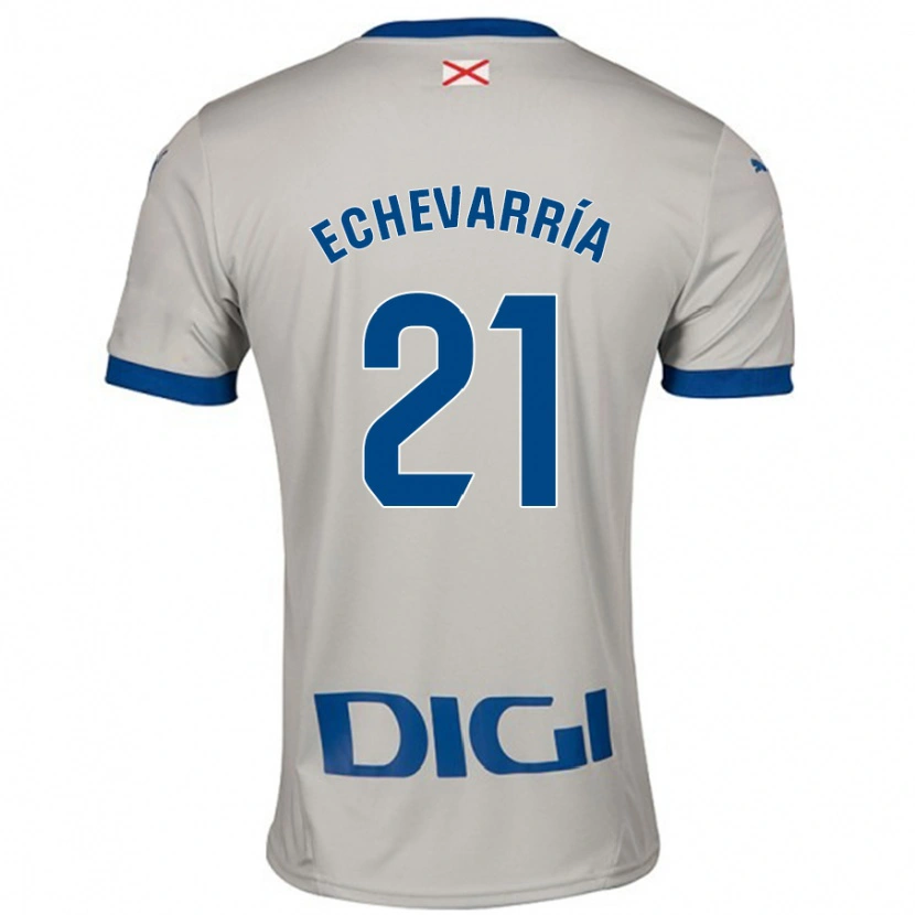 Danxen Mænd Martin Echevarría #21 Lysegrå Udebane Spillertrøjer 2024/25 Trøje T-Shirt