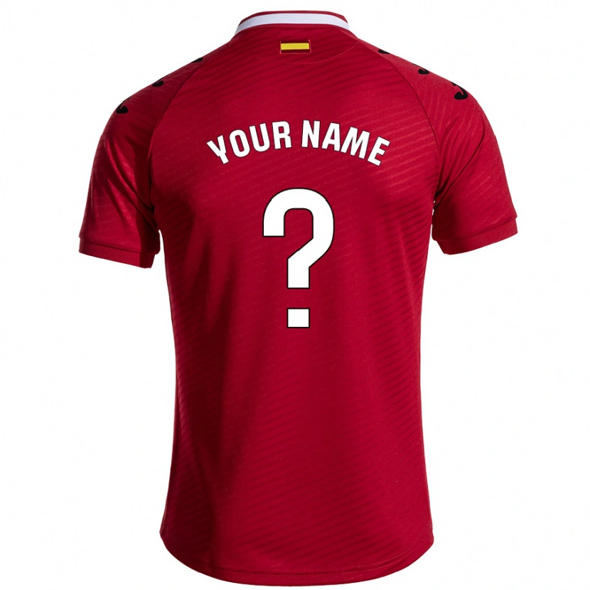 Danxen Mænd Dit Navn #0 Mørkerød Udebane Spillertrøjer 2024/25 Trøje T-Shirt