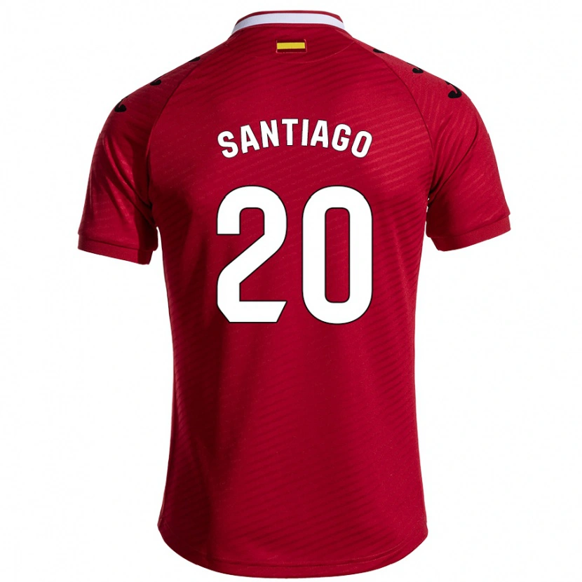 Danxen Mænd Yellu Santiago #20 Mørkerød Udebane Spillertrøjer 2024/25 Trøje T-Shirt