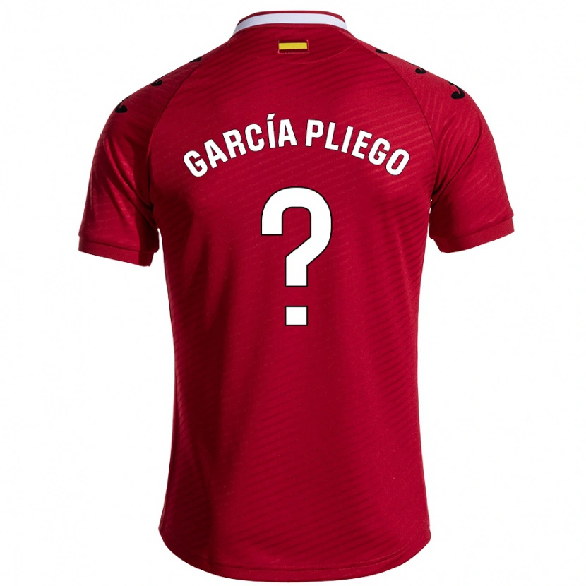 Danxen Mænd Hugo García Pliego #0 Mørkerød Udebane Spillertrøjer 2024/25 Trøje T-Shirt