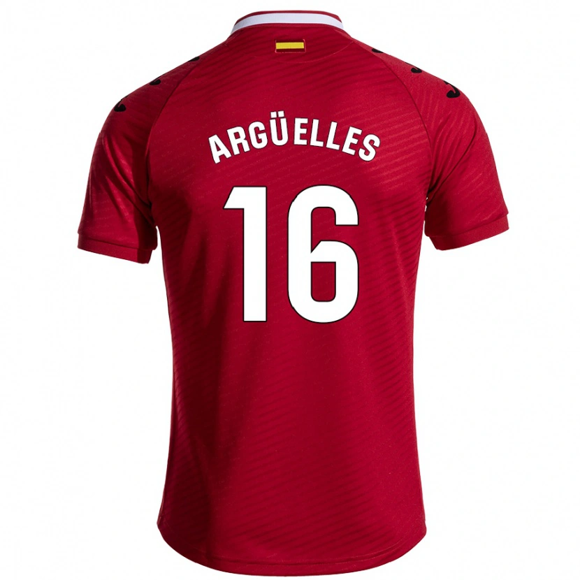 Danxen Mænd David Argüelles #16 Mørkerød Udebane Spillertrøjer 2024/25 Trøje T-Shirt