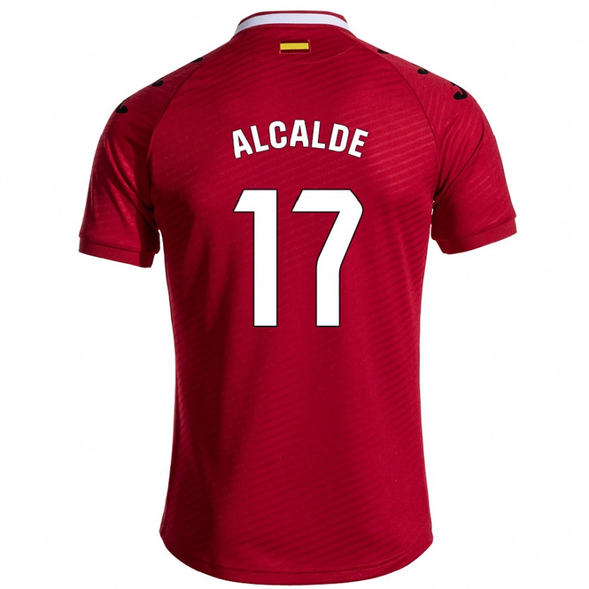 Danxen Mænd Jacobo Alcalde #17 Mørkerød Udebane Spillertrøjer 2024/25 Trøje T-Shirt