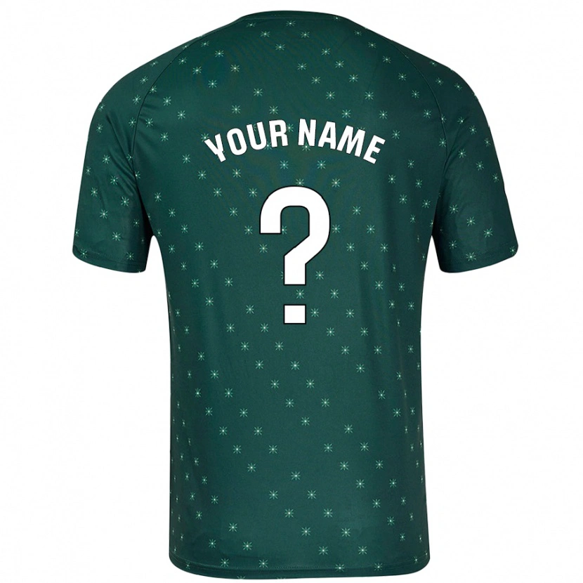 Danxen Mænd Dit Navn #0 Mørkegrøn Udebane Spillertrøjer 2024/25 Trøje T-Shirt