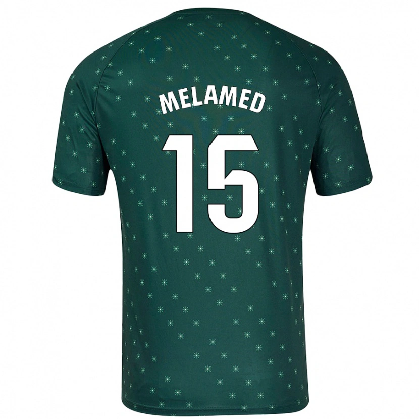 Danxen Mænd Nico Melamed #15 Mørkegrøn Udebane Spillertrøjer 2024/25 Trøje T-Shirt