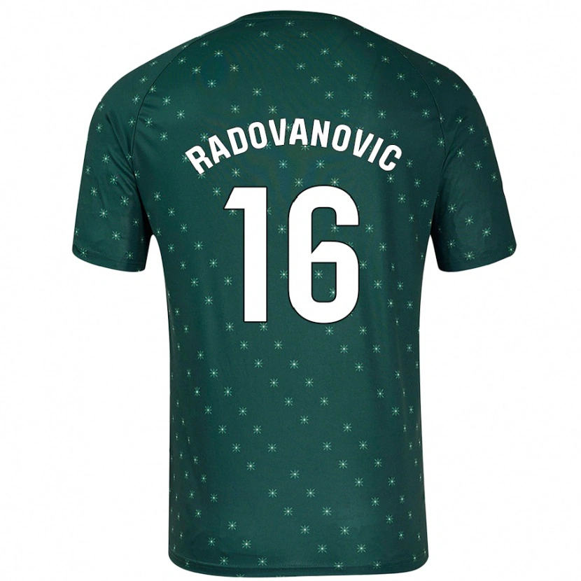 Danxen Mænd Aleksandar Radovanovic #16 Mørkegrøn Udebane Spillertrøjer 2024/25 Trøje T-Shirt