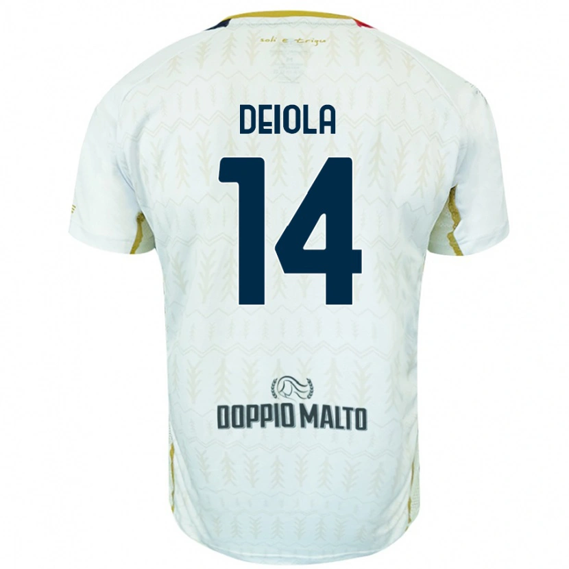 Danxen Mænd Alessandro Deiola #14 Hvid Udebane Spillertrøjer 2024/25 Trøje T-Shirt