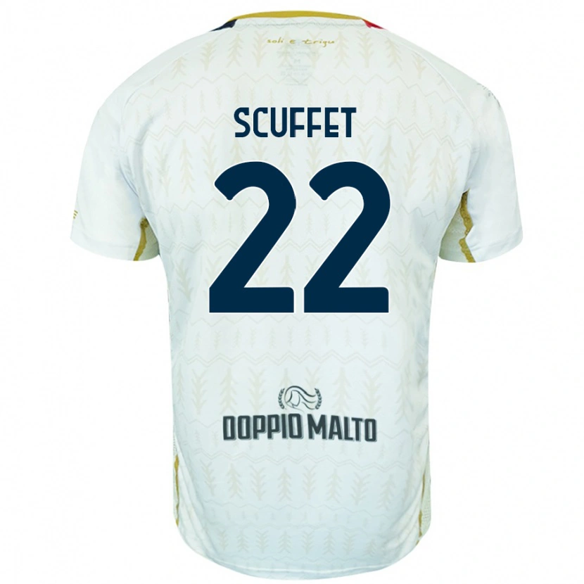 Danxen Mænd Simone Scuffet #22 Hvid Udebane Spillertrøjer 2024/25 Trøje T-Shirt