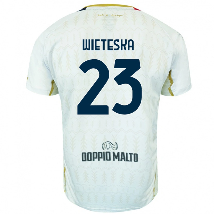 Danxen Mænd Mateusz Wieteska #23 Hvid Udebane Spillertrøjer 2024/25 Trøje T-Shirt