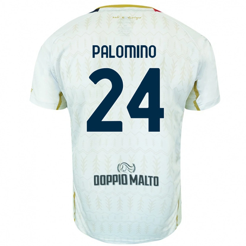 Danxen Mænd José Luis Palomino #24 Hvid Udebane Spillertrøjer 2024/25 Trøje T-Shirt