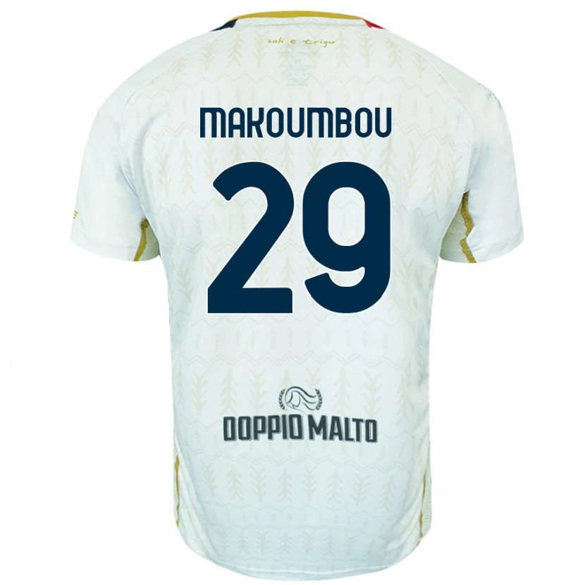 Danxen Mænd Antoine Makoumbou #29 Hvid Udebane Spillertrøjer 2024/25 Trøje T-Shirt