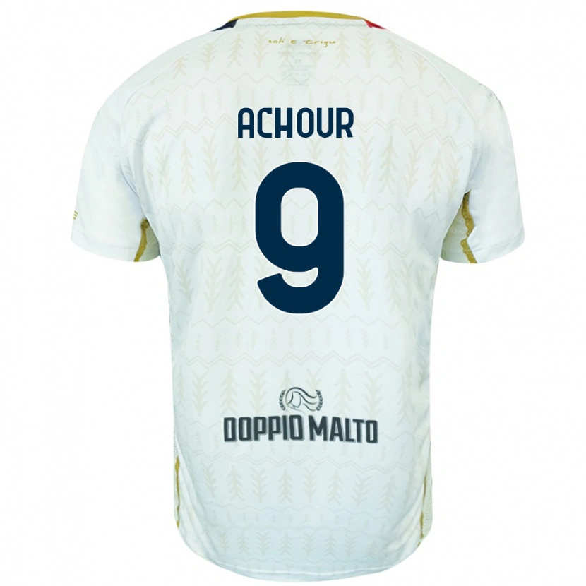 Danxen Mænd Sofiane Achour #9 Hvid Udebane Spillertrøjer 2024/25 Trøje T-Shirt