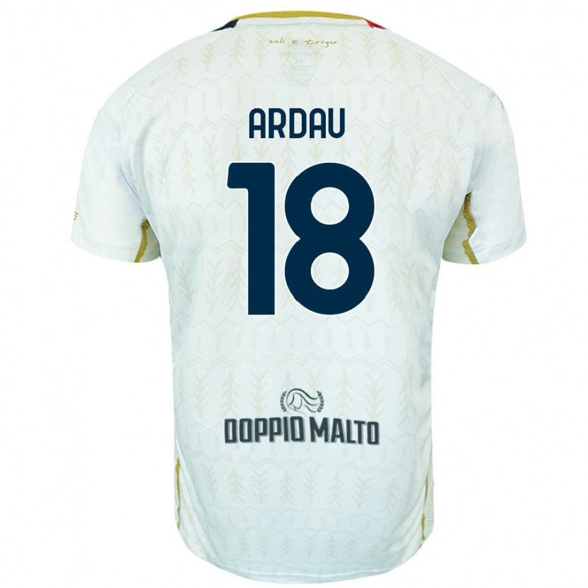 Danxen Mænd Samuel Ardau #18 Hvid Udebane Spillertrøjer 2024/25 Trøje T-Shirt